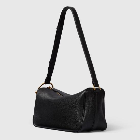 26SS 구찌 하프 홀스빗 미디엄 숄더백 860787AAFDM 1000 BLACK - GUCCI