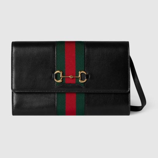 26FW 구찌 홀스빗 웹 스트랩 지갑 867120AAGOQ 1057 BLACK