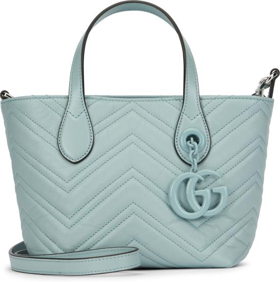 26SS 구찌 GG 마몽 스몰 토트백 855391AAFS1 4949 LIGHT BLUE - GUCCI