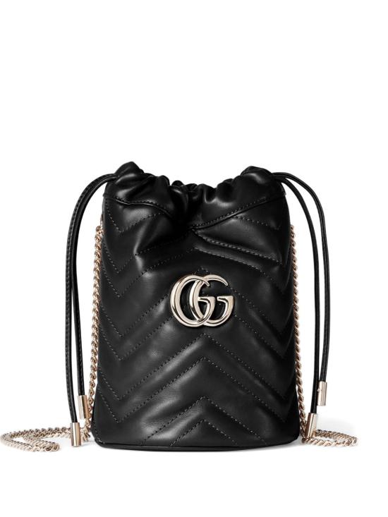 26SS 구찌 GG 마몽 스몰 버킷백 575163AAET8 1000 BLACK