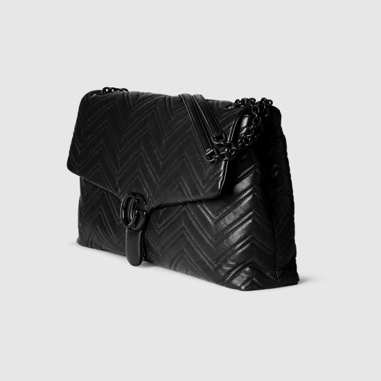 25FW 구찌 GG 마몽 맥시 숄더백 850653AAFS1 1000 BLACK - GUCCI