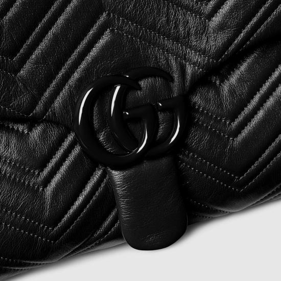 25FW 구찌 GG 마몽 맥시 숄더백 850653AAFS1 1000 BLACK - GUCCI
