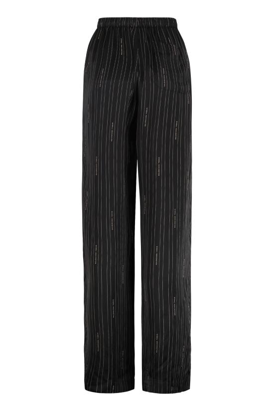  발렌시아가 핀스트라이프 로고 팬츠 847154 TSLA61264 BLACK - BALENCIAGA