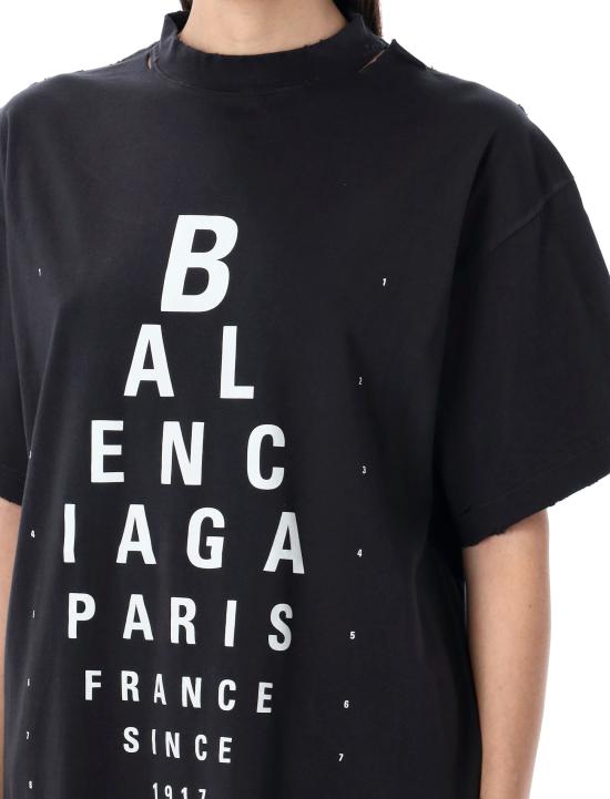  발렌시아가 옵틱컬 오버사이즈 티셔츠 811688 TRVU69034 BLACK - BALENCIAGA