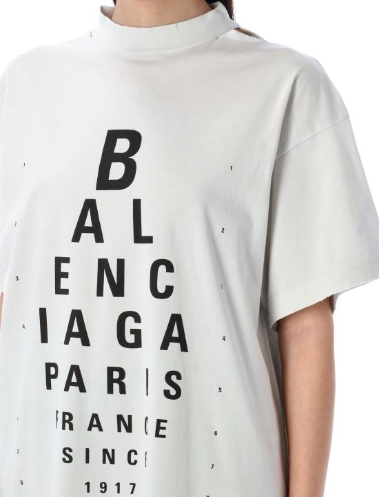  발렌시아가 옵틱컬 오버사이즈 티셔츠 811688 TRVU69081 WHITE - BALENCIAGA