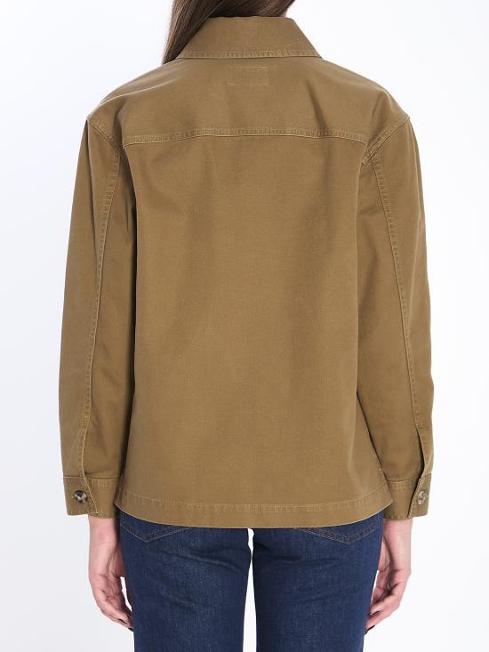  생로랑 코튼 및 린넨 개버딘 소재 카산드르 오버셔츠 852696 Y253W2669 BEIGE - SAINT LAURENT