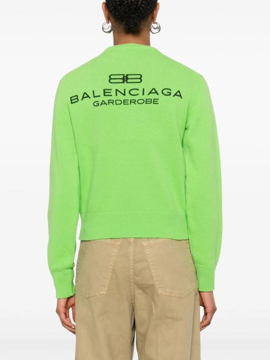  발렌시아가 로고 스웨터 812107 T17143232 GREEN - BALENCIAGA