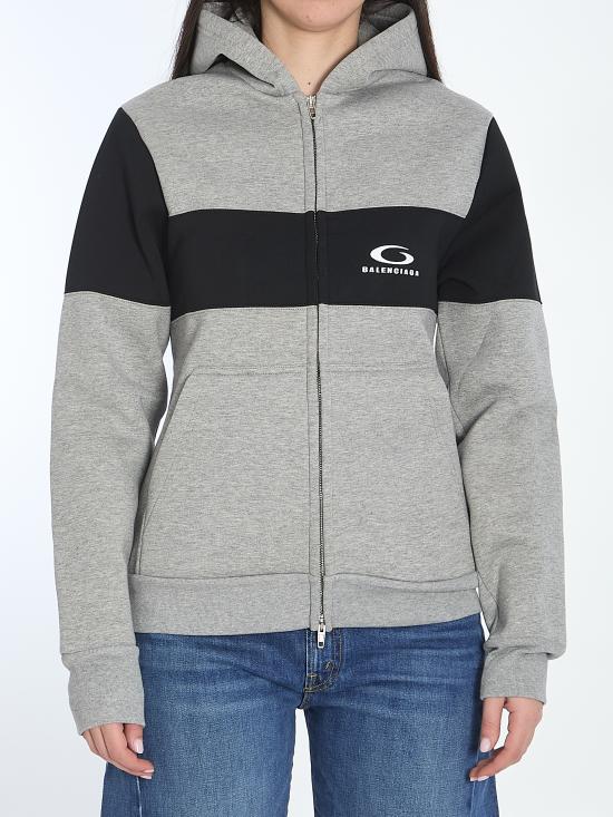  발렌시아가 로고 후드 집업 808832 TRVJ21167 GREY