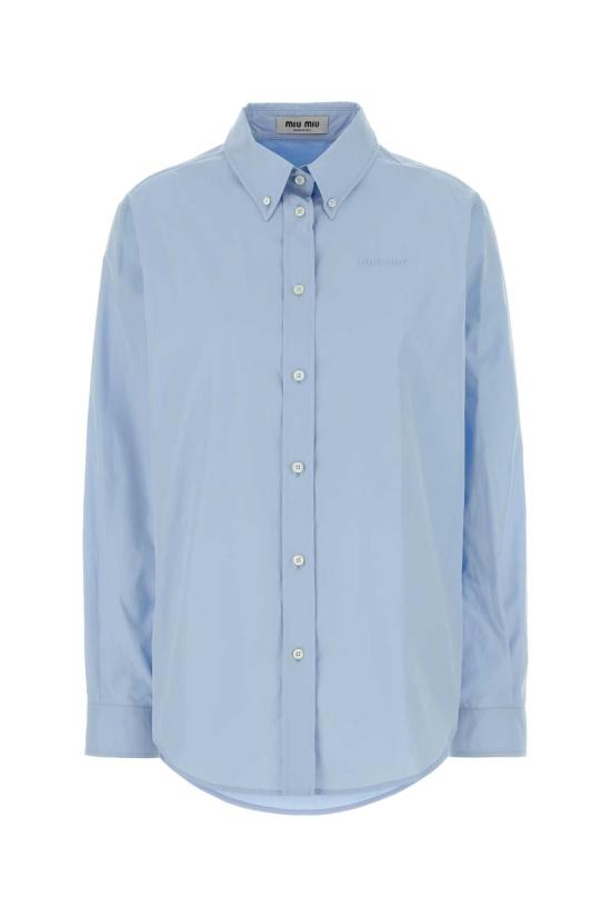 26SS 미우미우 반팔 티셔츠 MK1693SOOO19SEF0013 Light Blue