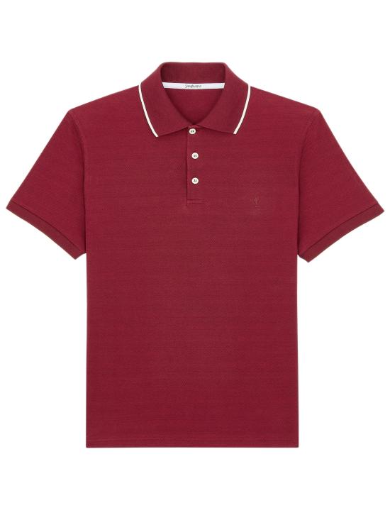 26SS 생로랑 폴로 티셔츠 862976Y37ZE6190 Burgundy
