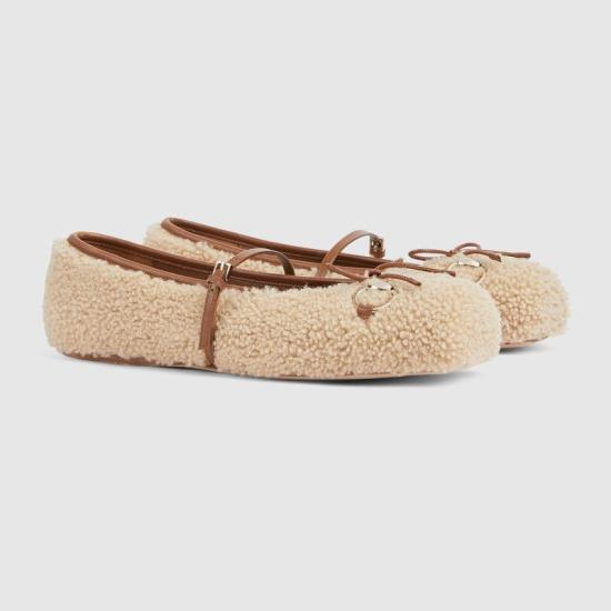 25FW 구찌 플랫 슈즈 839411AAE6H 9546 BEIGE O TAN - GUCCI