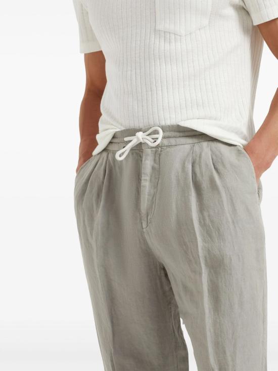 26SS 브루넬로 쿠치넬리 스트레이트 팬츠 M243DE1710C6018 KAKI - BRUNELLO CUCINELLI