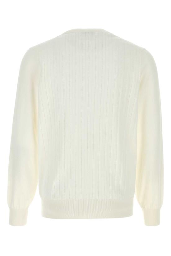 26SS 브루넬로 쿠치넬리 코튼 텍스처드 립 니트 스웨터 M29204000C2723 BIANCO - BRUNELLO CUCINELLI
