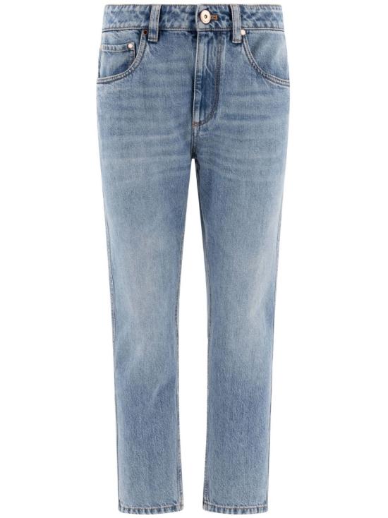 26SS 브루넬로 쿠치넬리 스트레이트 팬츠 MA095P5847C8926 AZZURRO