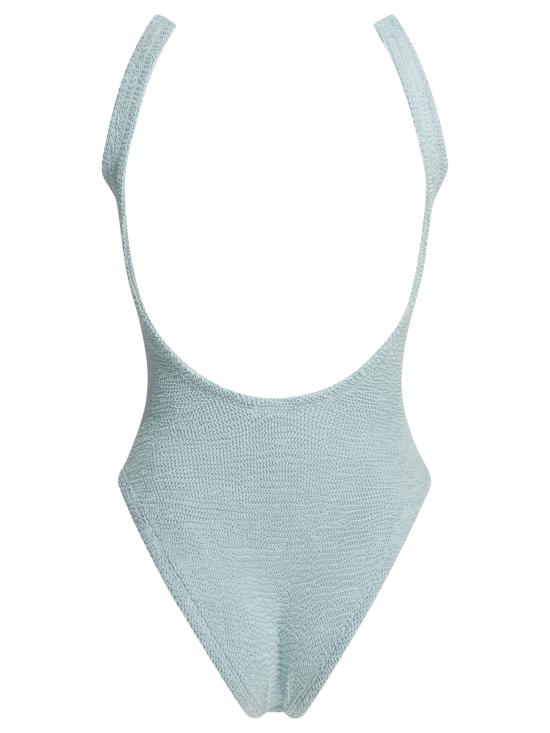 26SS 훈자 지 비키니 수영복 SQUARENECKSWIMMETALLICCRINKLEMETALLICICEBLUE LIGHT BLUE - HUNZA G