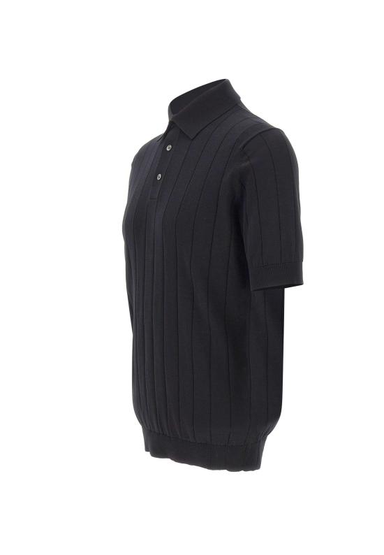 26SS 필리포 드 로렌티스 폴로 티셔츠 PL1MC CR14C990 BLACK - FILIPPO DE LAURENTIIS