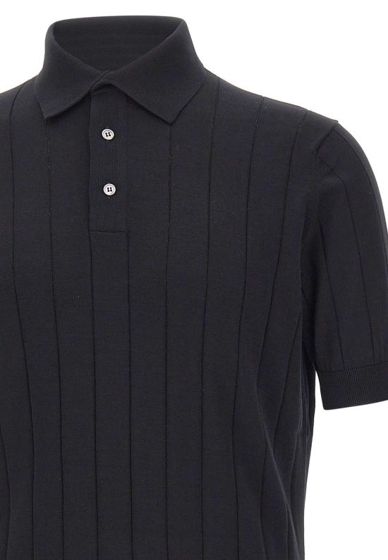 26SS 필리포 드 로렌티스 폴로 티셔츠 PL1MC CR14C990 BLACK - FILIPPO DE LAURENTIIS