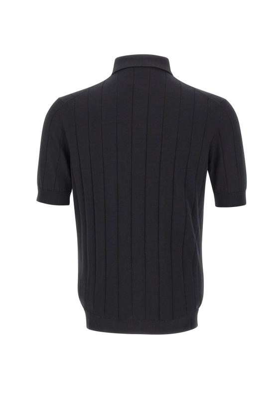 26SS 필리포 드 로렌티스 폴로 티셔츠 PL1MC CR14C990 BLACK - FILIPPO DE LAURENTIIS