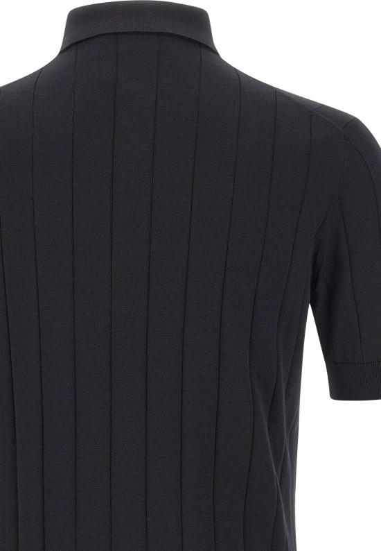 26SS 필리포 드 로렌티스 폴로 티셔츠 PL1MC CR14C990 BLACK - FILIPPO DE LAURENTIIS