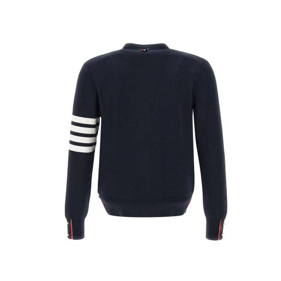 26FW 톰브라운 코튼 밀라노 스티치 4바 V넥 가디건 MKC171A 00219415 BLUE - THOM BROWNE