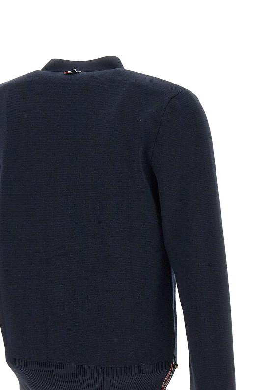 26FW 톰브라운 코튼 밀라노 스티치 4바 V넥 가디건 MKC171A 00219415 BLUE - THOM BROWNE