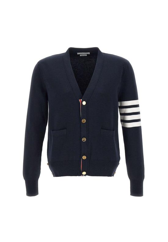 26FW 톰브라운 코튼 밀라노 스티치 4바 V넥 가디건 MKC171A 00219415 BLUE