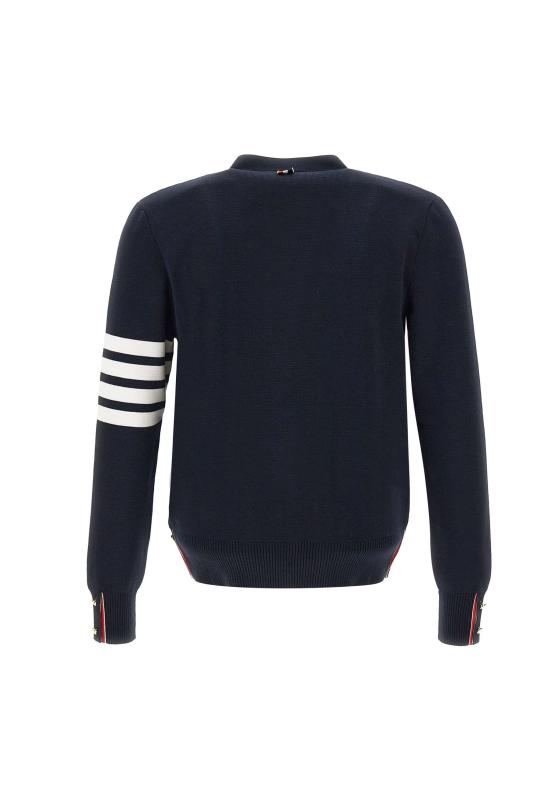 26FW 톰브라운 코튼 밀라노 스티치 4바 V넥 가디건 MKC171A 00219415 BLUE - THOM BROWNE