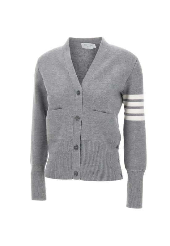 26FW 톰브라운 파인 메리노 울 4바 클래식 V넥 가디건 FKC207A 00014055 GREY