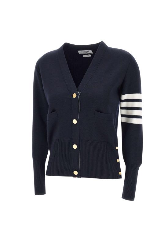 26FW 톰브라운 파인 메리노 울 4바 클래식 V넥 가디건 FKC207A 00014415 BLUE