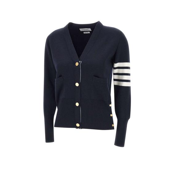 26FW 톰브라운 파인 메리노 울 4바 클래식 V넥 가디건 FKC207A 00014415 BLUE - THOM BROWNE