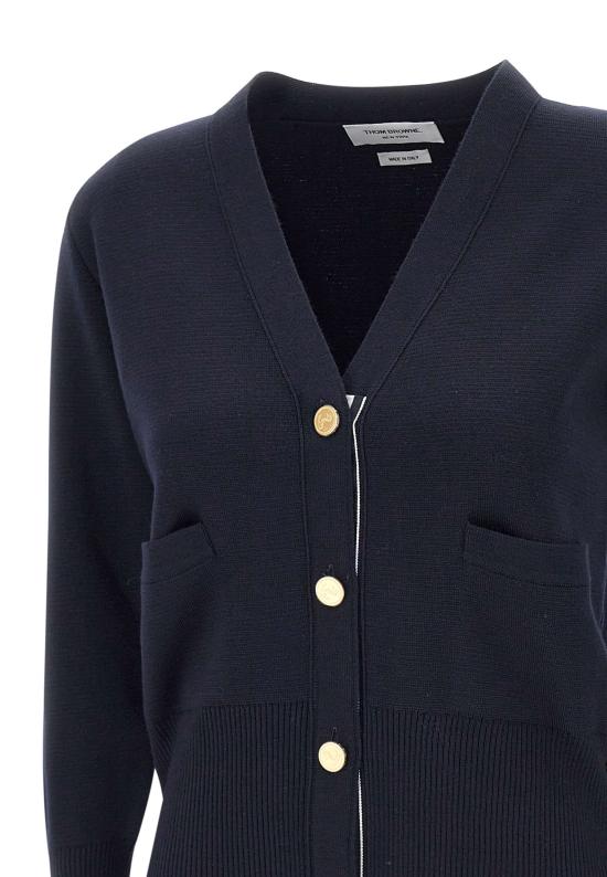 26FW 톰브라운 파인 메리노 울 4바 클래식 V넥 가디건 FKC207A 00014415 BLUE - THOM BROWNE