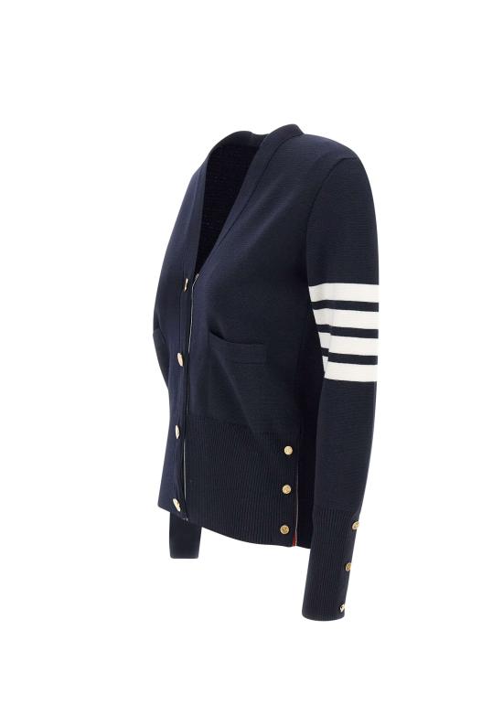 26FW 톰브라운 파인 메리노 울 4바 클래식 V넥 가디건 FKC207A 00014415 BLUE - THOM BROWNE