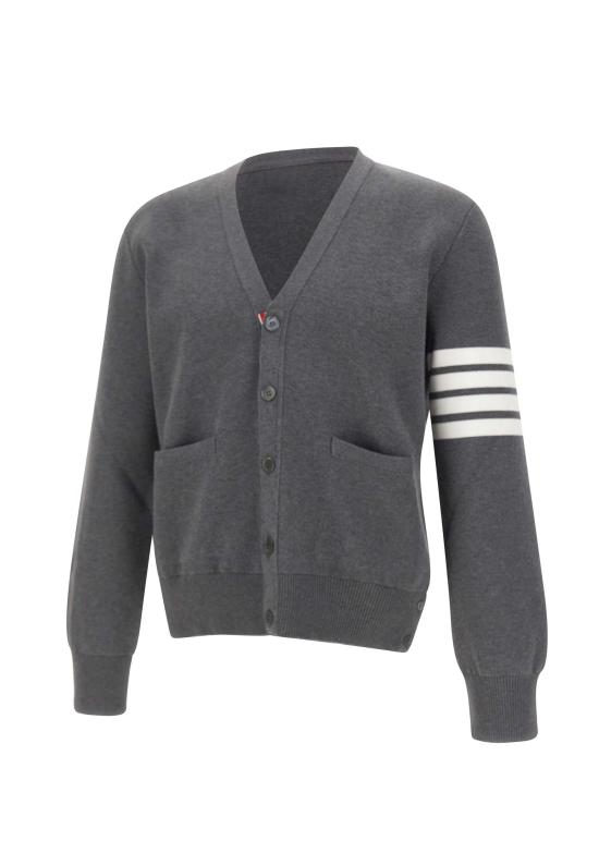 26FW 톰브라운 코튼 밀라노 스티치 4바 V넥 가디건 MKC171A 00219035 GREY