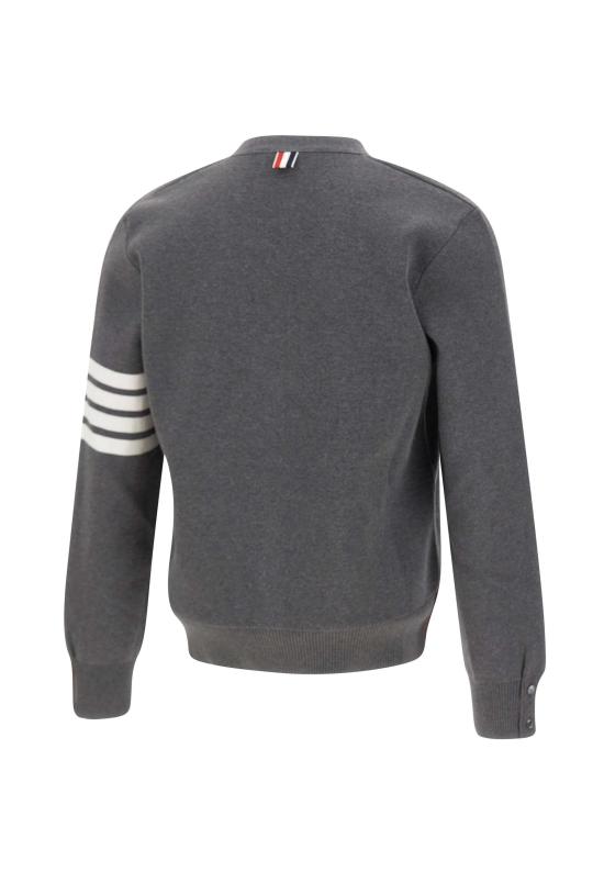 26FW 톰브라운 코튼 밀라노 스티치 4바 V넥 가디건 MKC171A 00219035 GREY - THOM BROWNE