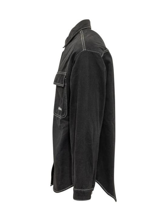 26SS 팜앤젤스 긴팔 셔츠 PMYD024S26DEN001 1003 BLACK OFF WHITE - PALM ANGELS