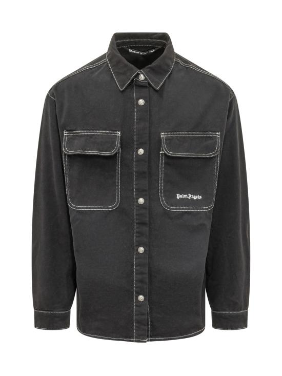 26SS 팜앤젤스 긴팔 셔츠 PMYD024S26DEN001 1003 BLACK OFF WHITE