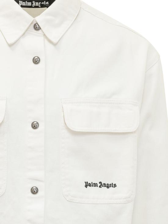 26SS 팜앤젤스 긴팔 셔츠 PMYD024S26DEN001 0310 OFF WHITE BLACK - PALM ANGELS