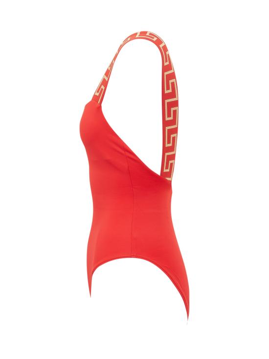 26SS 베르사체 그레카 보더 원피스 스윔수트 ABD010981A11119 A1203 RED - VERSACE