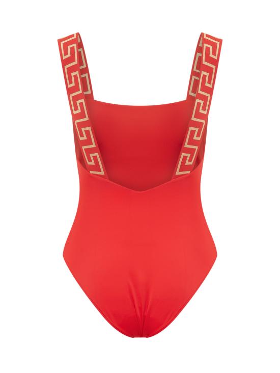 26SS 베르사체 그레카 보더 원피스 스윔수트 ABD010981A11119 A1203 RED - VERSACE