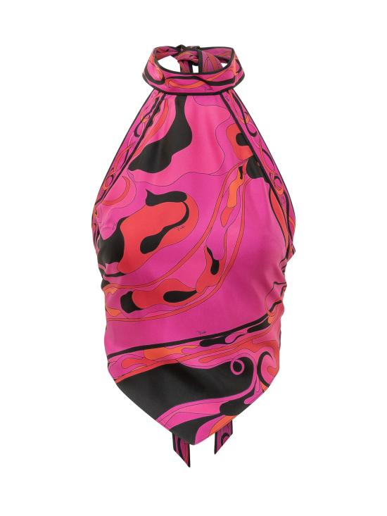 26SS 푸찌 반팔 티셔츠 6HRM216H731 026 FUCHSIA BLACK