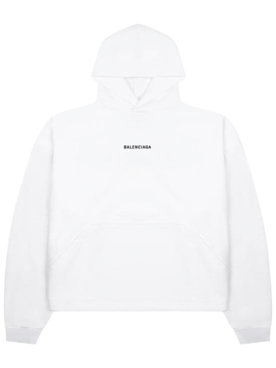 26SS 발렌시아가 후드 티셔츠 818433 TRVJ39040 WHITE