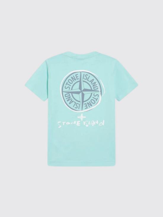 26SS [키즈] 스톤 아일랜드 티셔츠 2100009S0377 V0044 Blue - STONE ISLAND