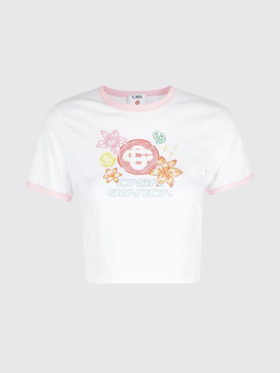 26SS 카사블랑카 반팔 티셔츠 WSS26JTS010 02 Yellow Cream - CASABLANCA