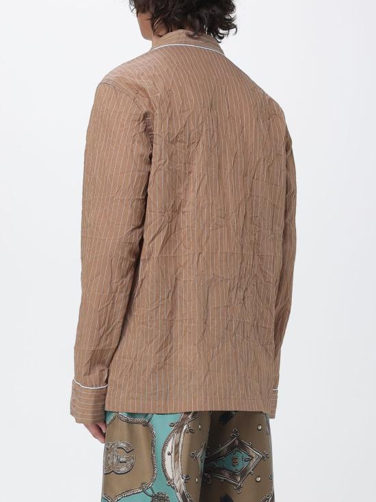 26SS 돌체앤가바나 크링클 스트라이프 패브릭 셔츠 스타일 배니티 로브 G2WK2TFBMFT S8054 Striped - DOLCE & GABBANA