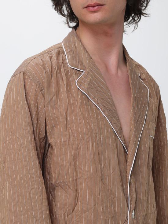 26SS 돌체앤가바나 크링클 스트라이프 패브릭 셔츠 스타일 배니티 로브 G2WK2TFBMFT S8054 Striped - DOLCE & GABBANA