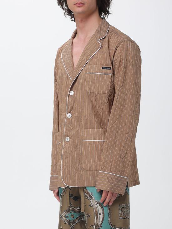 26SS 돌체앤가바나 크링클 스트라이프 패브릭 셔츠 스타일 배니티 로브 G2WK2TFBMFT S8054 Striped - DOLCE & GABBANA