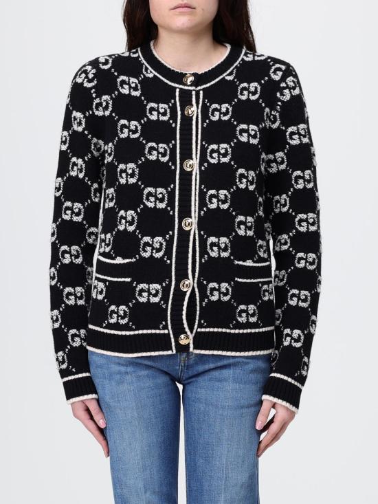 26SS 구찌 GG 울 부클 자카드 가디건 713300XKCNA 1289 White