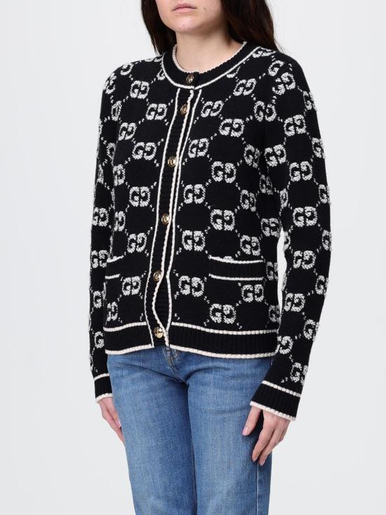 26SS 구찌 GG 울 부클 자카드 가디건 713300XKCNA 1289 White - GUCCI