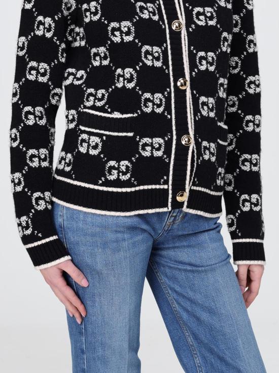 26SS 구찌 GG 울 부클 자카드 가디건 713300XKCNA 1289 White - GUCCI