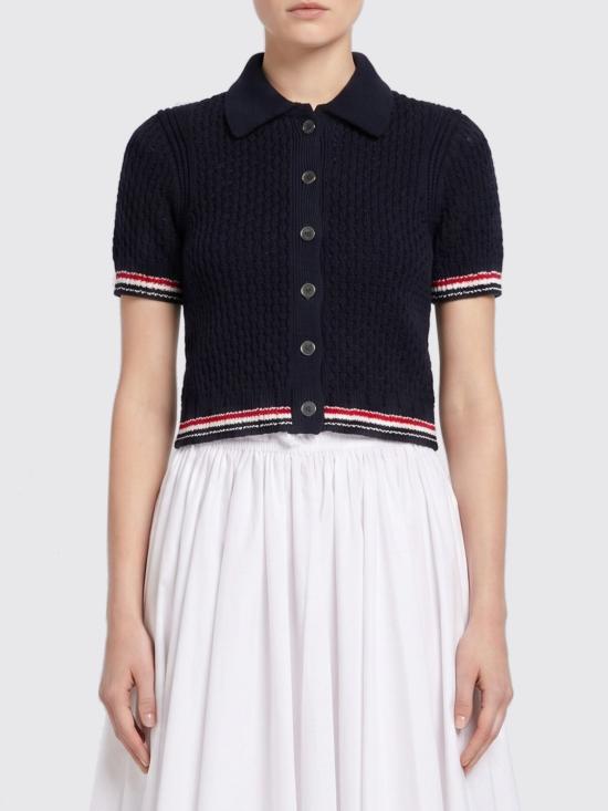 26SS 톰브라운 헥터 포인텔레 숏 슬리브 가디건 FKC694AY3062 415 Navy